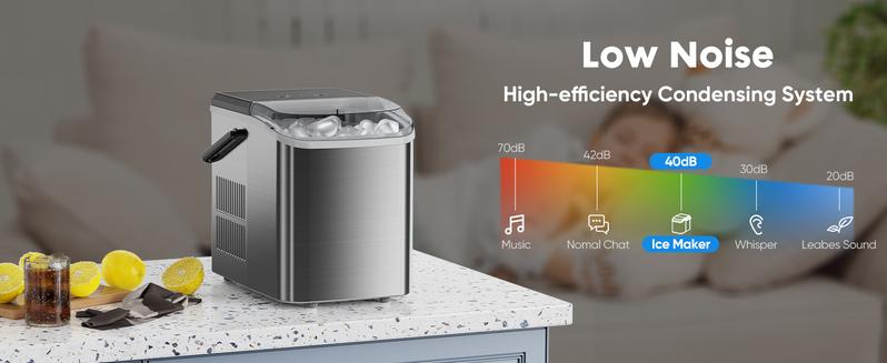 Gadgets Specialty Kitchen Utensils Countertop Ice Maker for Drinking, Portable Self-Cleaning Ice Machine with Ice Scoop, Basket and Handle