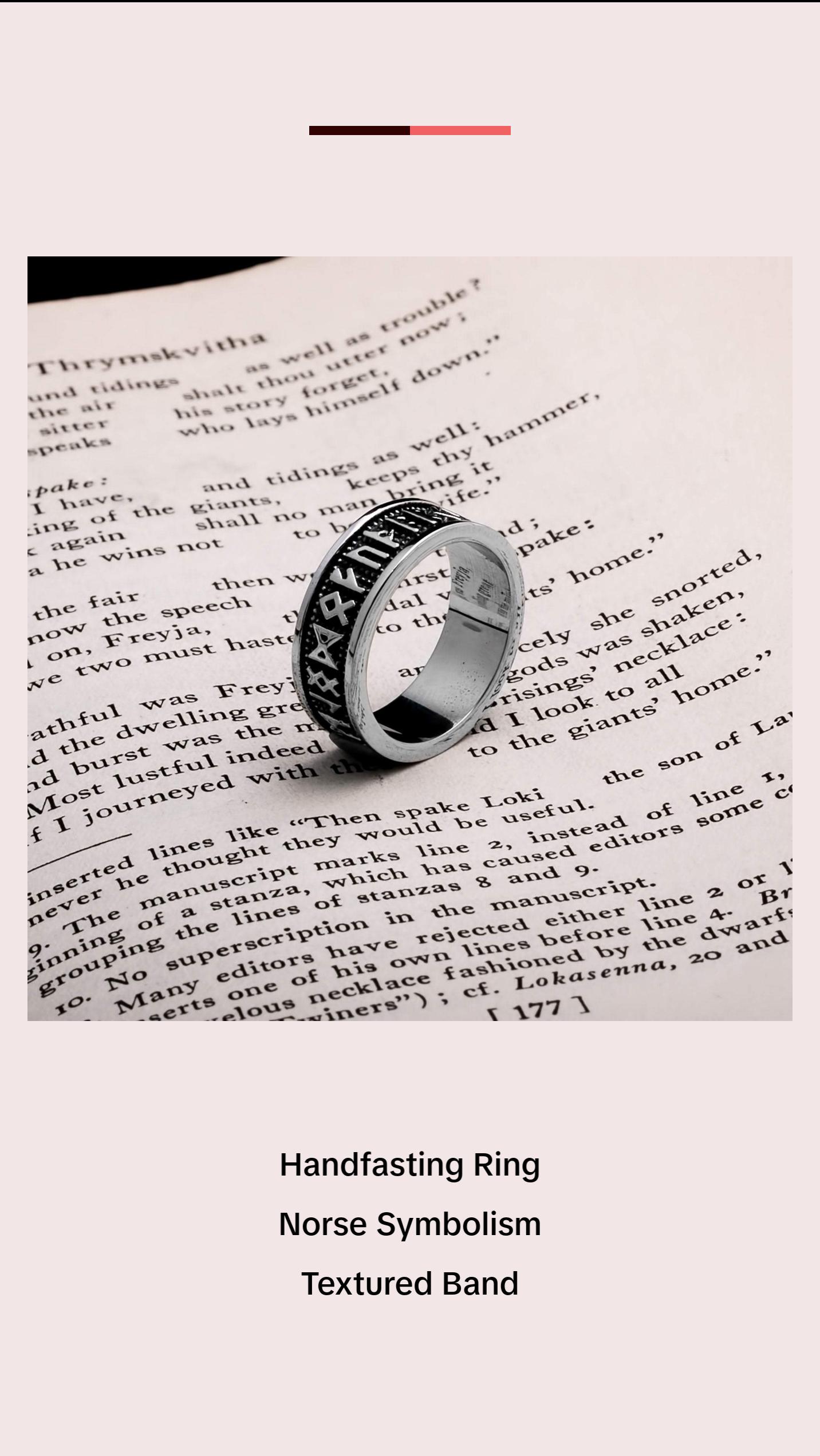 Viking Elder Futhark Rune Ring 8mm Band 316L Stainless Steel