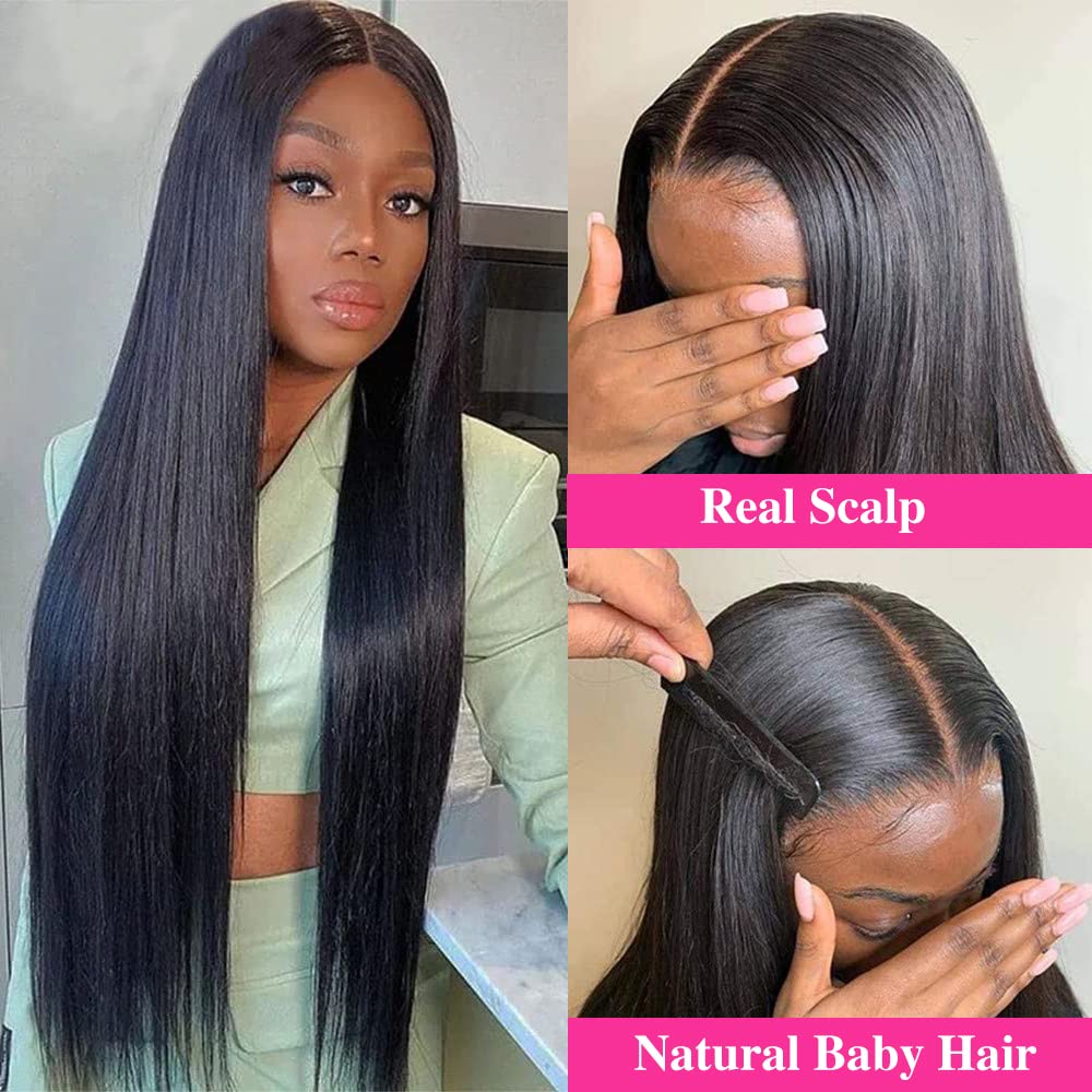 Mamushow 180% Density V Part Wig Human Hair Body Wave and Straight Human Hair Wigs for Black Women Upgrade U Part Human Hair Wig Full Head Clip In Half Wig