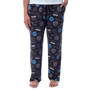 Supernatural Womens' Join The Hunt Anti-Possession Castiel Logos Pajama Pants
