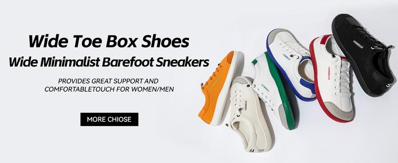 HOBIBEAR Women's Shoes Wide Toe Sneakers Low Top Flat Casual Walking Shoes