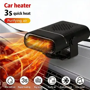 Wide-Angle Car Heater & Defogger, 12V Fast Heating Fan for Winter, 360° Rotatable Dashboard Heater, Low-Profile Anti-Slip Design, Windshield Defroster Essentials