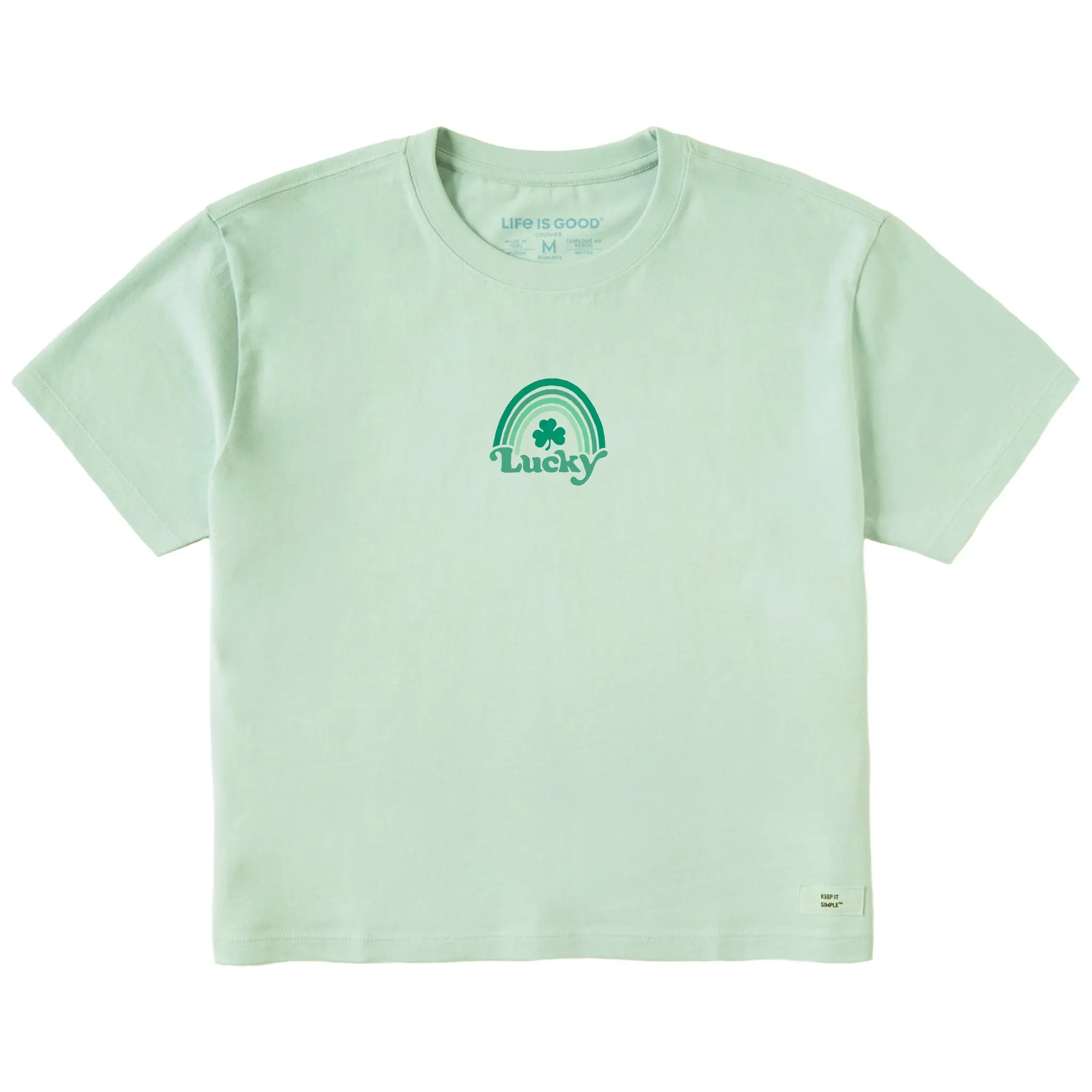 Women's Lucky Rainbow Short Sleeve Crusher Boxy Tee