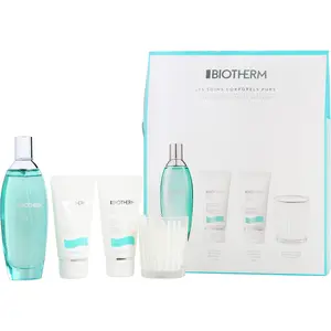 Biotherm Eau Pure Set-Edt Spray 3.4 Oz & Body Milk 1.7 Oz & Shower Gel 1.7 Oz + Candle For Women