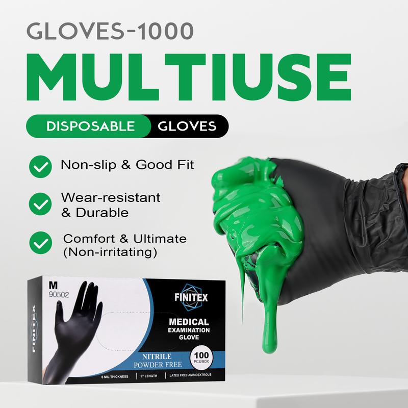 6Mil Heavy Duty Nitrile Disposable Gloves, Extra Strength Industrial Grade Puncture Resistant, Professional Work Cleaning Gloves for Mechanics Plumbing Construction Landscaping Gardening Farming Automotive Repair Painting Home DIY Tool