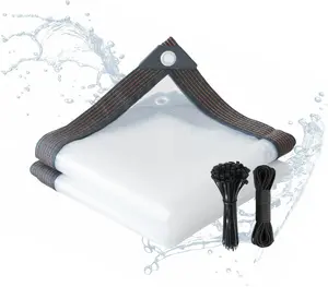 Clear Tarp, 7×10FT Plastic Tarps Heavy Duty Waterproof with Grommets, Rain Cover for Patio, Porch, Greenhouse, Garden, Chicken Coop Outside ﻿