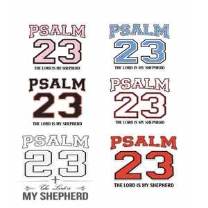 DTF Pocket Size Gang Sheet 6 Psalm 23 Transfers Personalized Names for T-shirts Hoodies Order 7 Get 1 Free