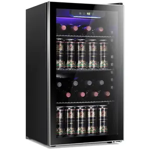 Antarctic Star Beverage Refrigerator Cooler 0.64-4.5Cu.ft 24-145 Can Wine Cooler Cabinet Mini Wine Cellar Beer Soda Clear Glass Door Bar Fridge Quiet Compressor Adjustable Temp Freestanding Indoor Use for Home Office Bar Freezer Box Durable