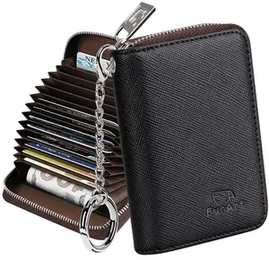 FurArt Women’s Zipper Wallet – RFID Blocking Credit Card & Business Card Holder, Compact Keychain Wallet