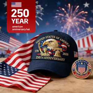 250th Anniversary USA Hat - Adjustable United States 250th Anniversary Hat Retro Embroidered Baseball Cap