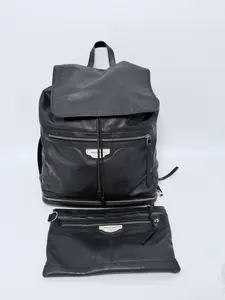 Pre-owned Balenciaga Leather Backpacks Classic Black Backpack with Pouch BIN012BB