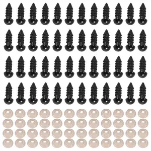 100PCS Plastic ty Crochet Eyes Bulk with 100PCS Washers for Crochet Crafts (0.24Inch/6mm)