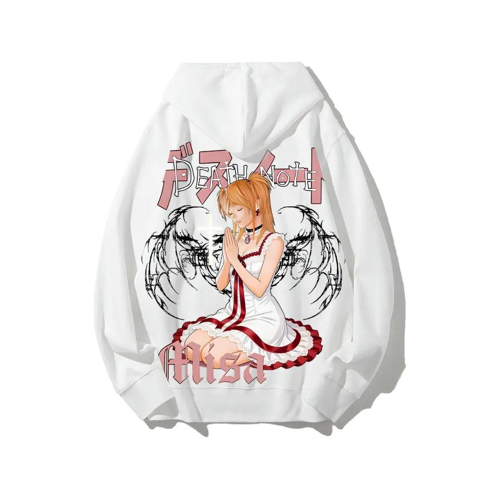 Death Note Misa Amane Nun Prayer Anime Hoodie Cotton Pullover Manga Streetwear Unisex Couple Gift 100% Cotton Eco-friendly Hot Stamping Printing