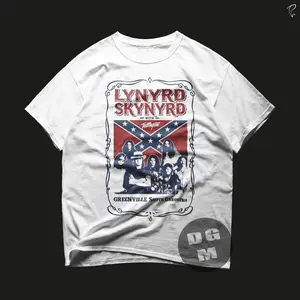 Lynyrd Skynyrd Tshirt Southern Rock Band Shirt Flag Retro Freedom Pride Eagle Tee Confederate Heritage Tees Dixie Legacy Unisex T-Shirt For Summer Patriotic Oversized Graphic Streetwear Politics Classic Menswear Rebel Flag Shirt Gift For Him Men Women
