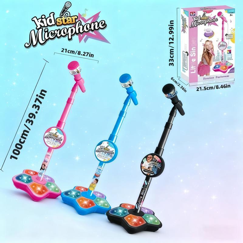 Unleash Your Child's Inner Pop Star! This Karaoke Microphone Toy with Colorful LED Lights & Built-in Music Encourages Singing, Boosts Confidence, and Makes a Perfect Birthday Gift for children Aged 3-8. Fun, Educational, and Hours of Entertainment!