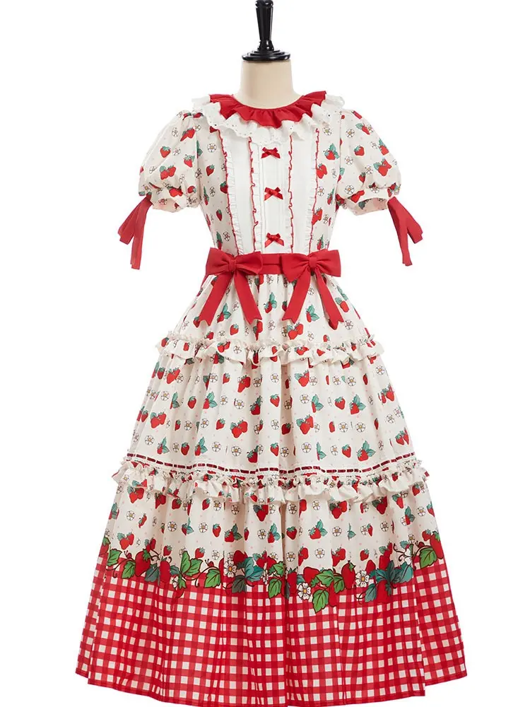 Officially Licensed Strawberry Shortcake Red Cottagecore Lolita Dress -  TikTok Shop