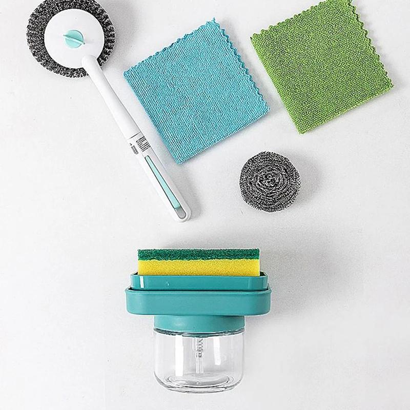 PF-Autumn and winter hot-selling new products automatic detergent dispenser refill, sponge rack, push rod storage box, kitchen sink, dishwashing liquid