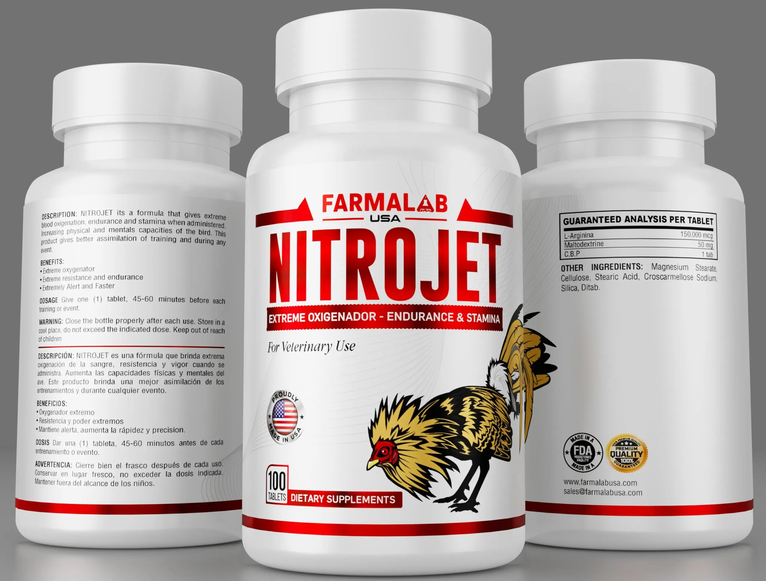 NITROJET Oxygen Enhancer Health Supplements for Gamefowl Roosters - Boost Endurance, Stamina, Small Animal Pet Health Supplies
