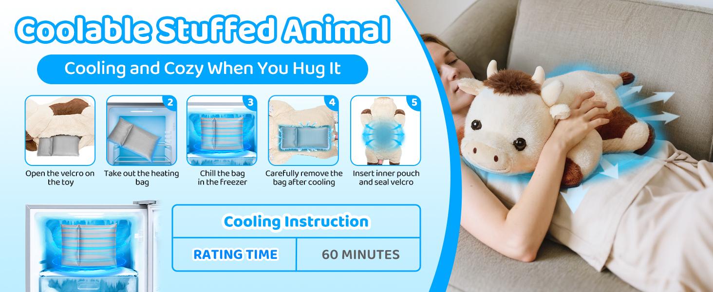 2026 Mewaii 5 lbs Weighted Stuffed Animals with Microwavable Heating Pad - Adjustable, Heatable & Coolable, Cuddle Buddy, Gifts for Adults & Kids (Cow, Highland Cow,Black Cat)