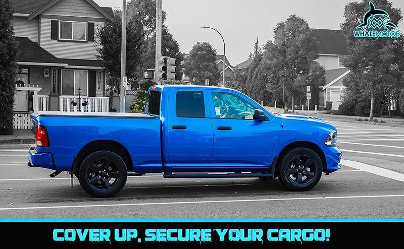 Truck Bed Tonneau Cover Compatible with Dodge Ram 1500(2009-2024) Classic&New 5.7 ft Short Box w/o Rambox, Soft Folding(Tri Fold) Style