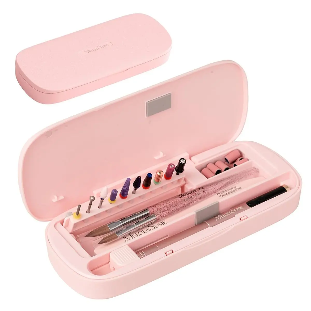 MelodySusie Acrylic Nail Tool Storage Box, Portable Dustproof Stand ...