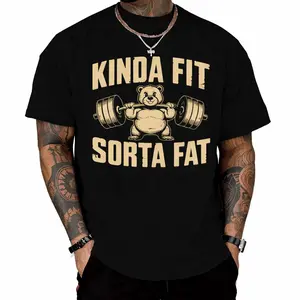 Funny Weightlifting Bear Tee – 100% Cotton Heavyweight Oversized Gym Shirt