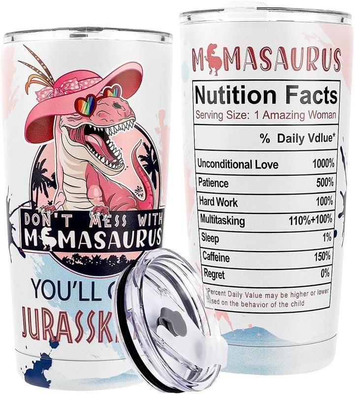 Custom Mama Dino Mothers Day Tumbler Gifts For Mom, Wife -  Tumbler Drinkware Flasks Bottled Gifts For Mom From Daughter, Son, Kids