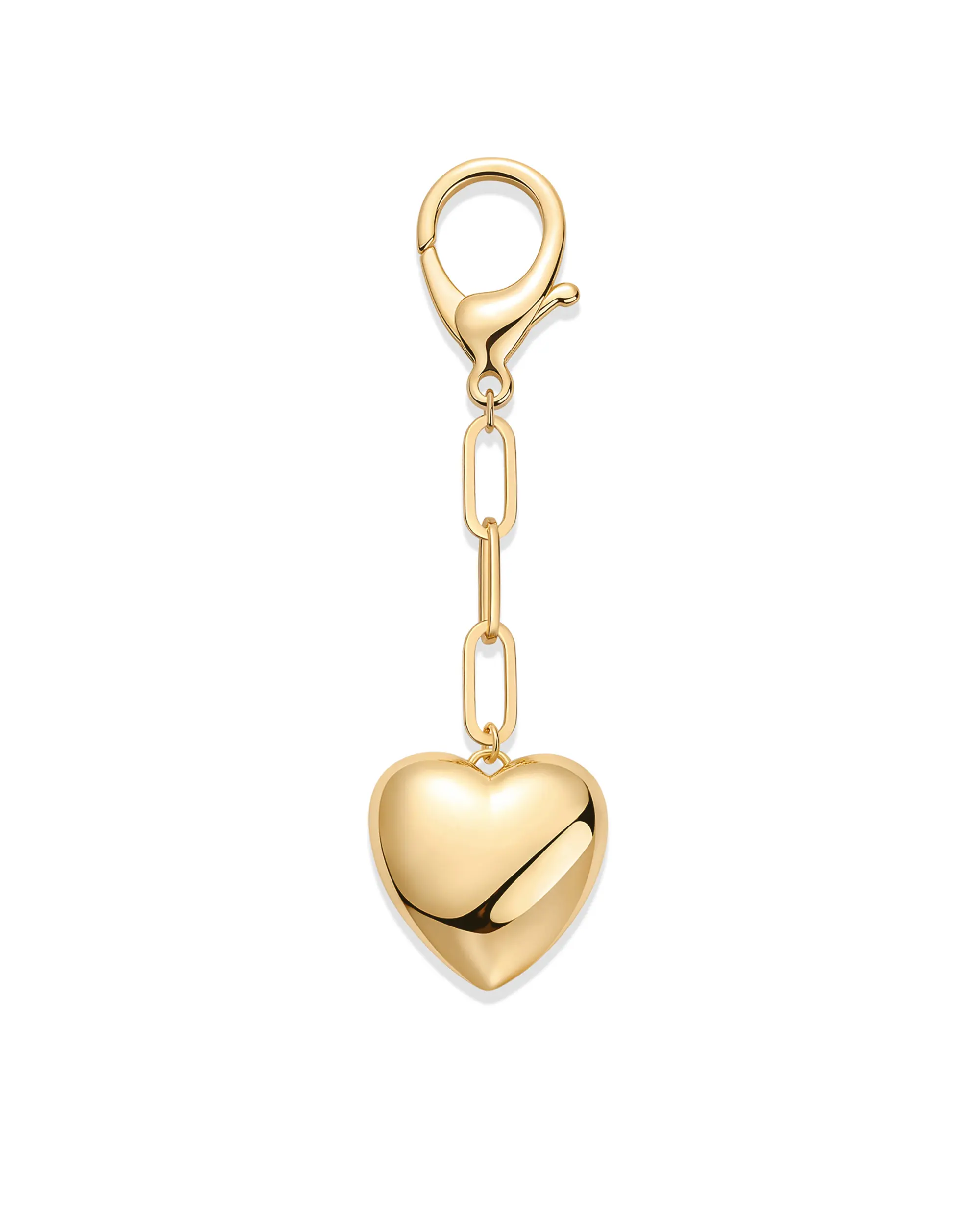 PAVOI 14K Gold Plated Heart & Cherry Bag Charm for Handbags - Chunky Charm for Purse & Totes - Valentines Day Gold Keychain