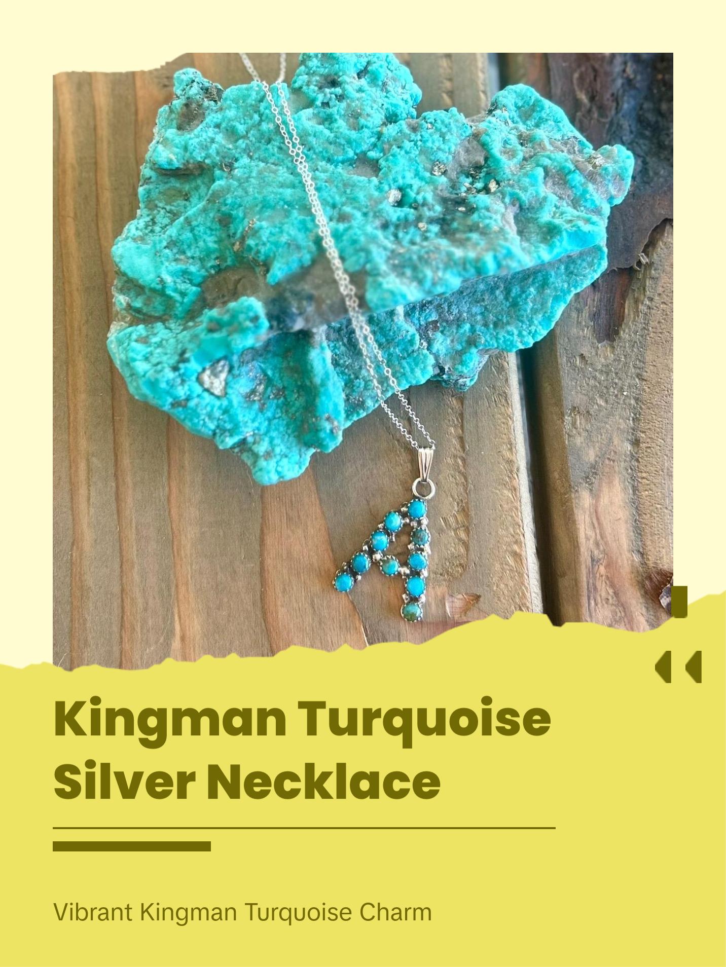 Kingman Turquoise Initial Necklace