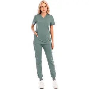 Top and Pants Scrubs Medical Uniform Women Scrubs Sets
