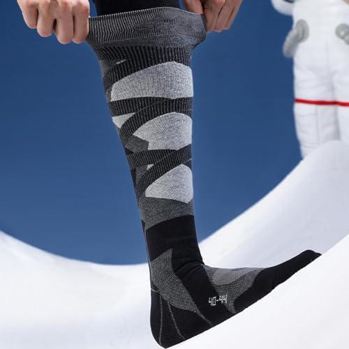 Unisex Thermal Ski Socks Warm Long Tube Snow Socks for Men & Women Moisture-Wicking Cushioned Sole Anti-Slip Winter Outdoor Sports Socks