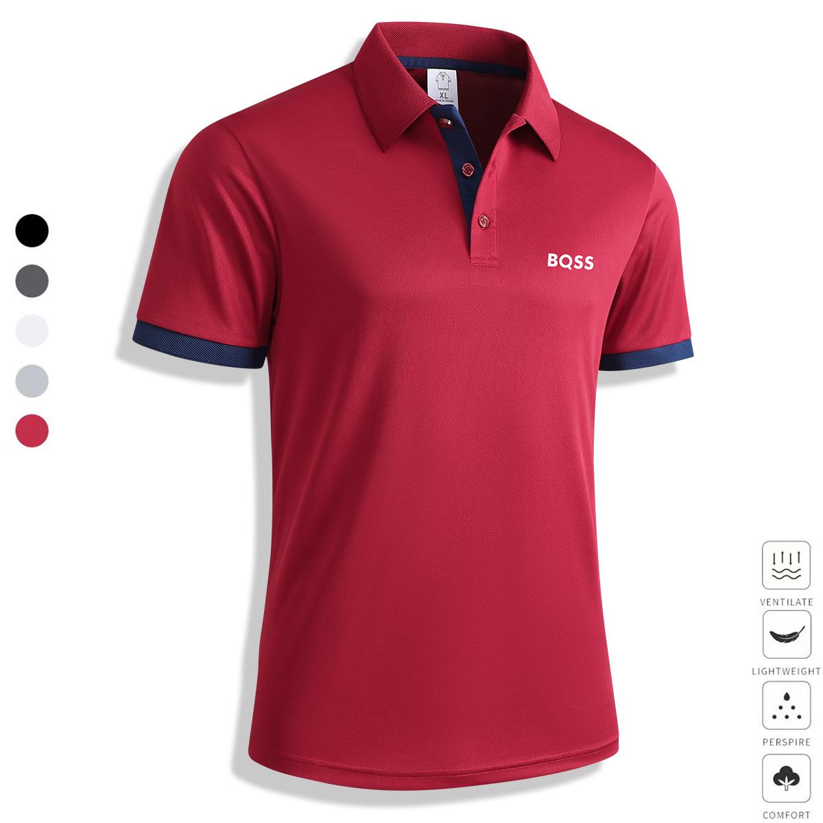 Men’s Summer Fashion Turn-Down Collar Short-Sleeve Golf T‑Shirt, 6‑Pack — Suitable for Business and Leisure Activities Such as Tennis and Golf; Men’s Apparel, Ideal as a Gift