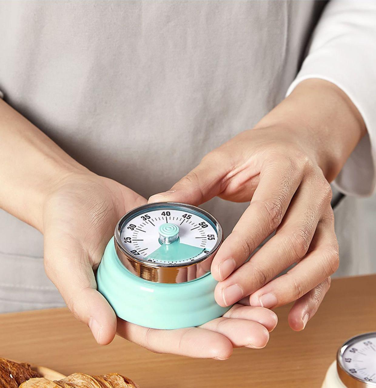 Mechanical Kitchen Timer, Visual Countdown Timer, 60 Minutes Electronic Timer for Cooking, Classroom, Study, Office, Magnetic Alarm Clock with Alarm Sound