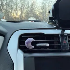 Amethyst crystal car vent clip