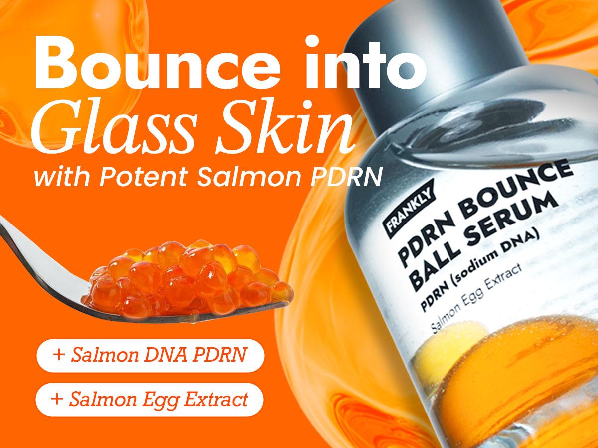 [FRANKLY] PDRN Bounce Ball Serum | 99% Pure Salmon DNA Moisturizer for Skin Repair & Glow Skin | Barrier Repair, Glow Skin, Plumping Effect, Korean Skincare, Lightweight