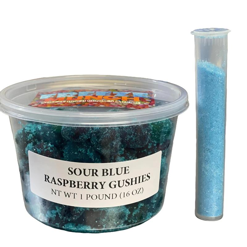 Sour Blue Razz Viral Gushers Gummy Sweet & Sour Blue Raspberry Flavor Tangy Candy Bonbon Snack Dulce