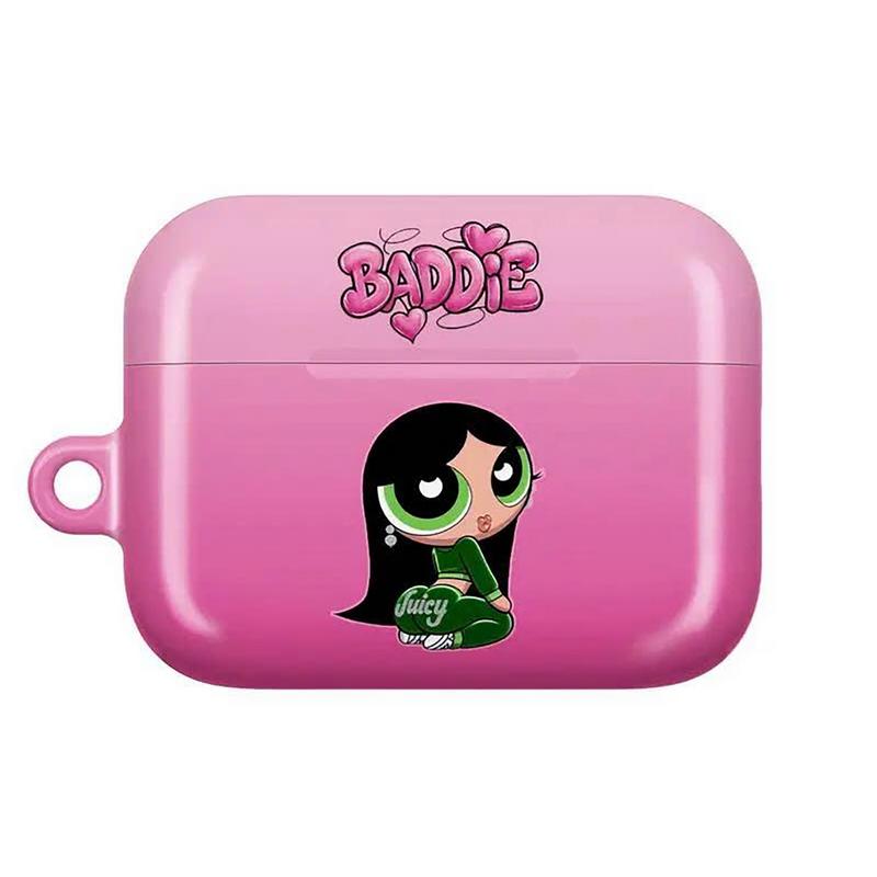 Baddie Girl Y2K AirPods Case – Cute Pink Cartoon Attitude Girl Cover for Apple AirPods ProPro 2Pro 3 & AirPods 1234  Y2K Aesthetic Sassy Character Earbud Case, Fun Gift for Her