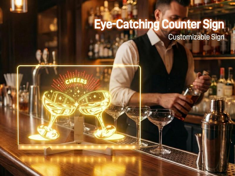 Dohelly Acrylic LED Drawing Board for Kids, Acrylic Dry Erase Light-Up Drawing Board with Stand, Markers & Wipes, Erasable Reusable Board for Kids Learning, Ideal Gift for Birthday Modern LED Lamp for Office School Home