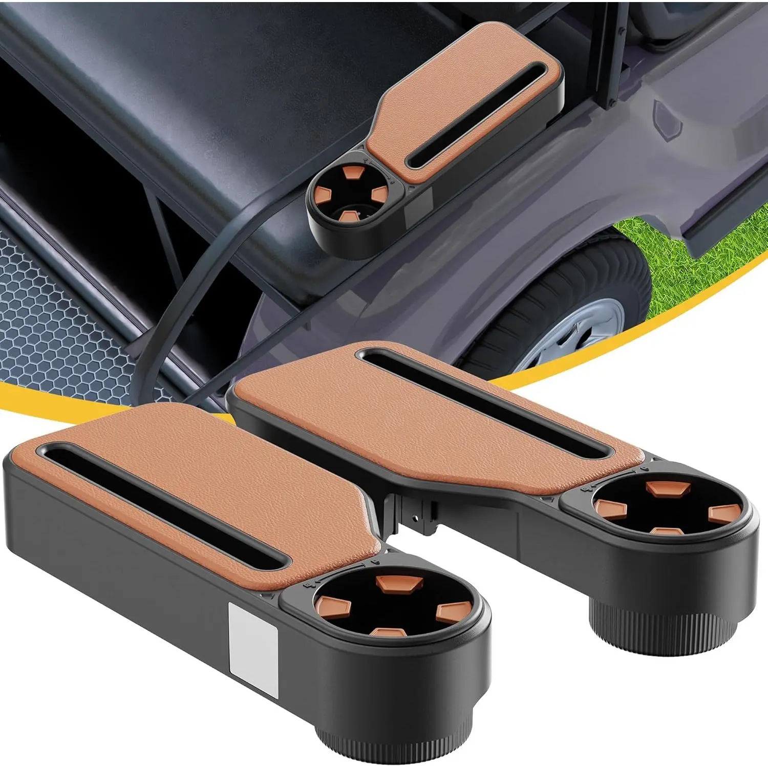 Upgraded Golf Cart Armrest with Cup Holder – Universal Fit for EZGO, Club Car, Yamaha – Waterproof, Golf Cart Accessories, Larger Armrest Area, No Drilling Required, Fits 1" & 1.25" Square Tubes wild  head  covers golf  cart  keys rocket  golf  balls Rech