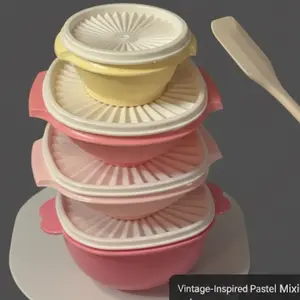 Tupperware Servalier Iconic One-Touch Seal 4- Classic Airtight PlasticPc Bowl Set Smart Storage Purple Bowls with Lids for Easy Organization