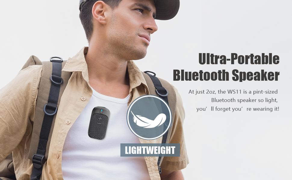 Wearable Bluetooth Speaker - Magnetic Clip-On Wireless Portable Outdoor Speakers- Clip Waterproof Speaker with Microphone -Hands-Free Music & Calls