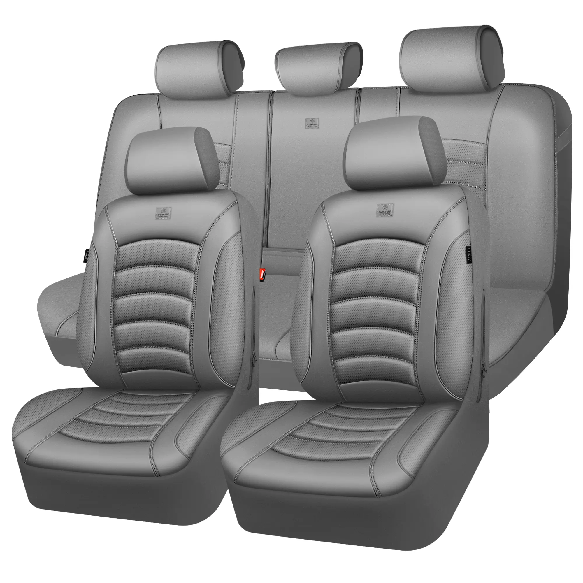 All Gray 3D Foam PU Leather Car Seat Covers