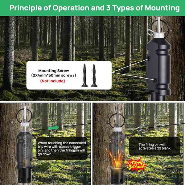 Metal Perimeter Travel Alarm No 12 Camping Trip Wire Alarm Outdoor Campground Safety System Early Warning Security System Property Bear Deterrent