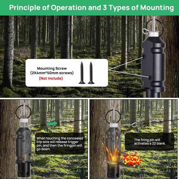 Metal Perimeter Travel Alarm No 12 Camping Trip Wire Alarm Outdoor Campground Safety System Early Warning Security System Property Bear Deterrent
