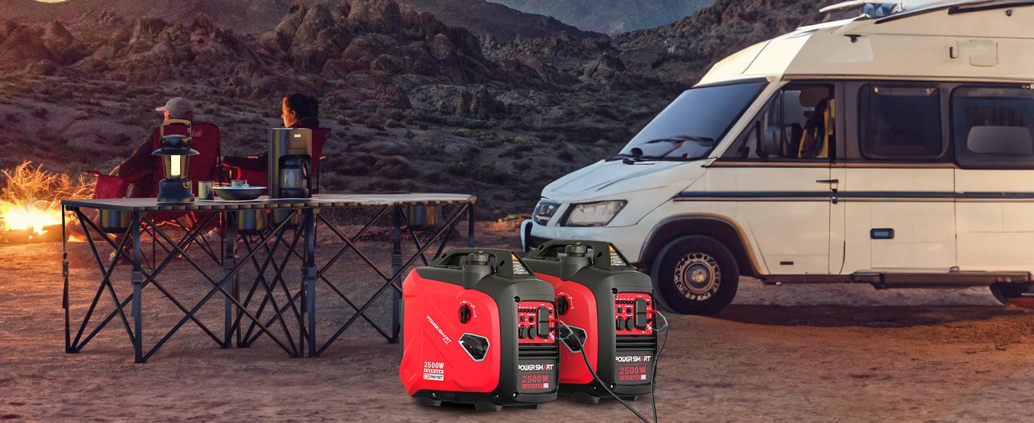 PowerSmart 2500-Watt Gas Powered Portable Inverter Generator, Super Quiet for Camping, Tailgating, Home Emergency Use, Ultra Lightweight, EPA Compliant, HB5020 HB5020C