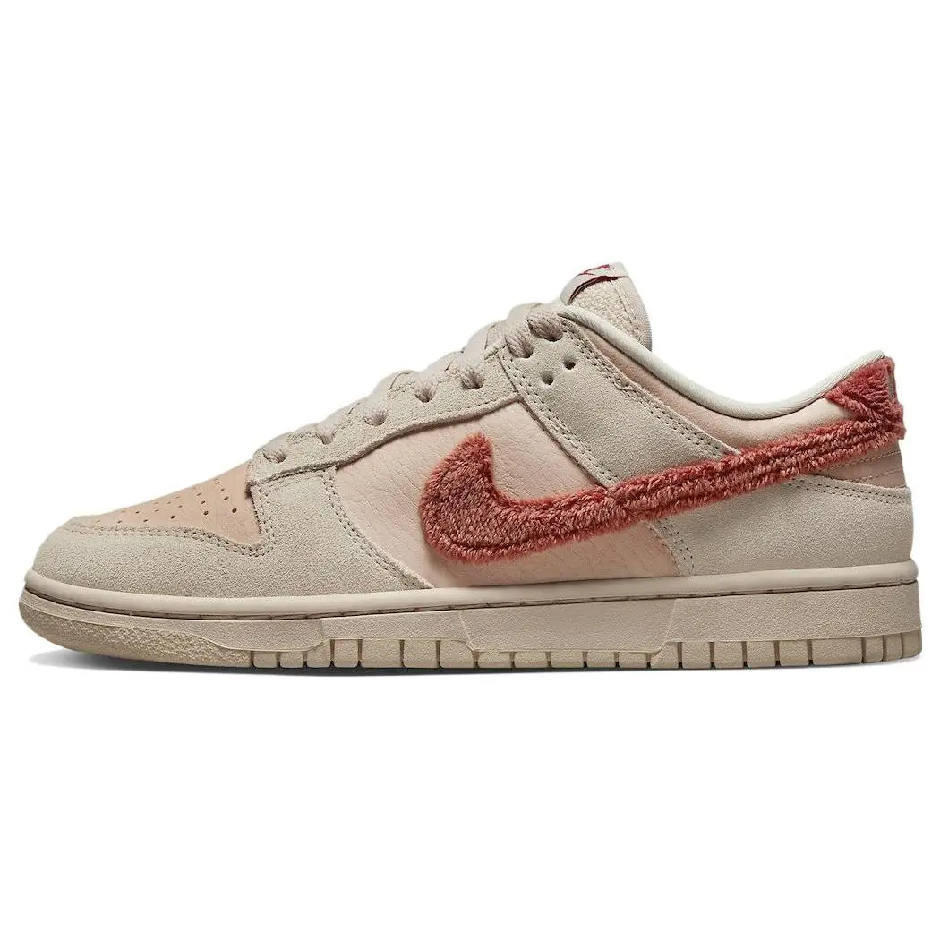 NIKE Women's Dunk Low Casual Shoes - 'Terry Swoosh' Sports Sneaker, Female