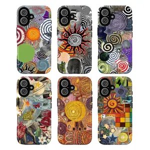 Whimsical Psychedelic Spiral Phone Cases  Vibrant Sun, Star & Nature Collage Designs for Ultimate Style  Compatible with iPhone 17 16 15 14 13 12 11 Pro Max Plus & Samsung Galaxy S26 S25 S24 S23 S22 Ultra