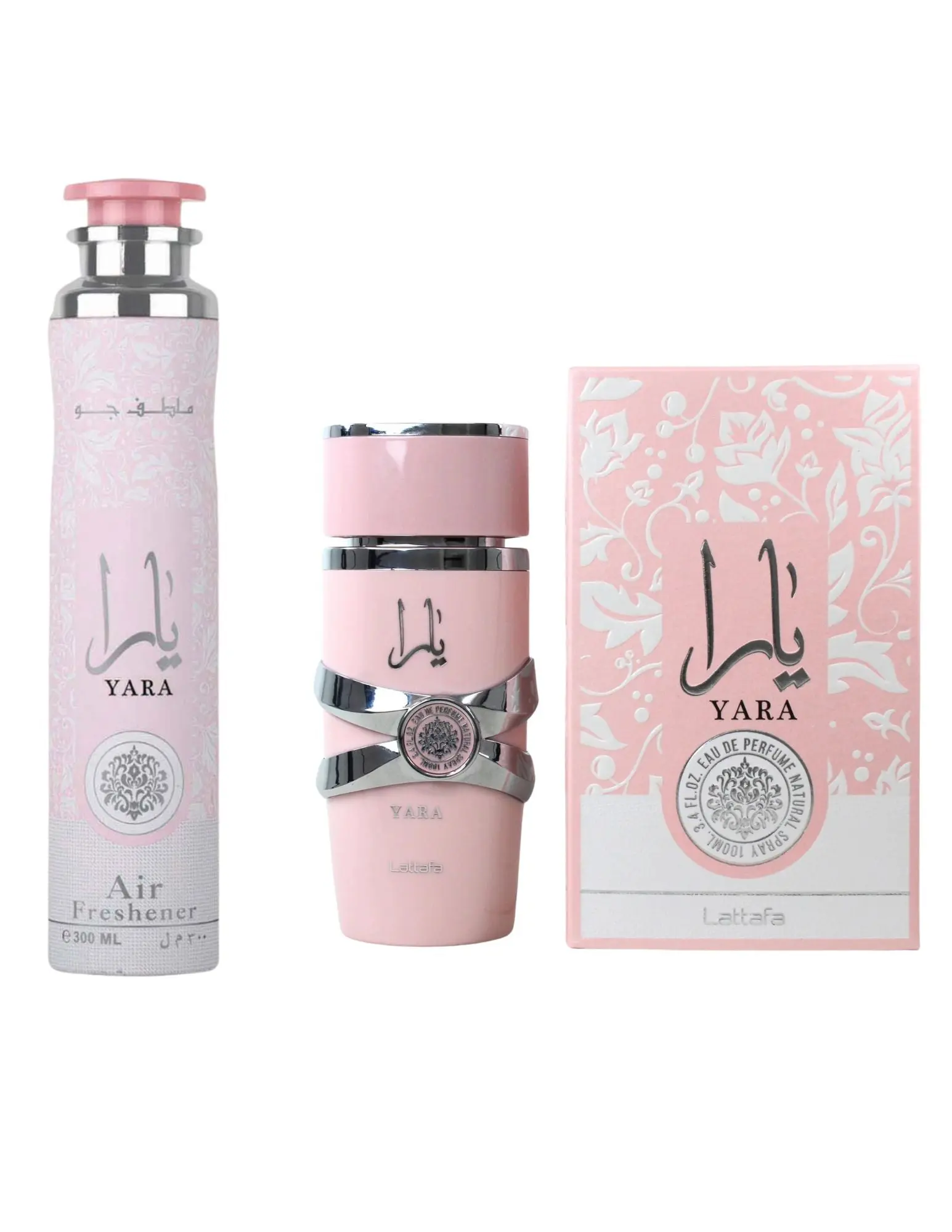 Yara Pink Perfume and Air Freshener Bundle Pack Aroma Floral fragrance mist