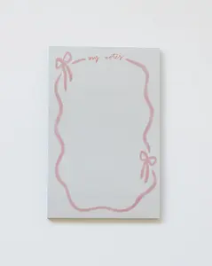 pink ribbon bow notepad