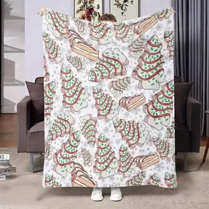 Funny Blanket Soft Funny Throw Blanket Cozy Christmas Tree Cake-Shaped All-Season Flannel Shawl For Sofa,Bed,And Travel Perfect Gift For Everyone